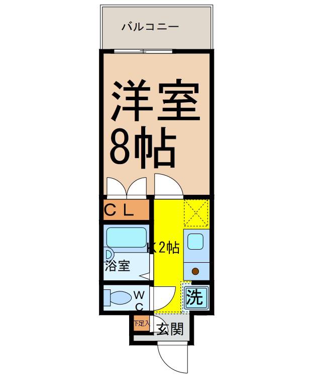 タウンコート児島(1K/5階)の間取り写真