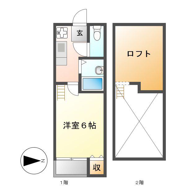 LOFT4千種(1K/1階)の間取り写真