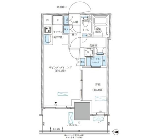 パークアクシス西大島コンフォートスクエア(1LDK/9階)の間取り写真