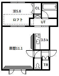 シンフォニー東光(1LDK/2階)の間取り写真