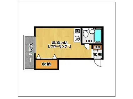 ネオホワイト産大前(ワンルーム/1階)の間取り写真