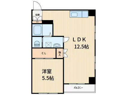 アパートメントハウスイマイ(1LDK/2階)の間取り写真