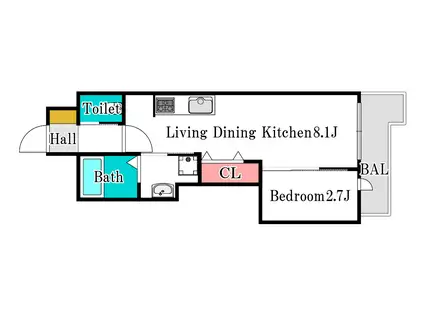 月光 大雲寺(1LDK/2階)の間取り写真