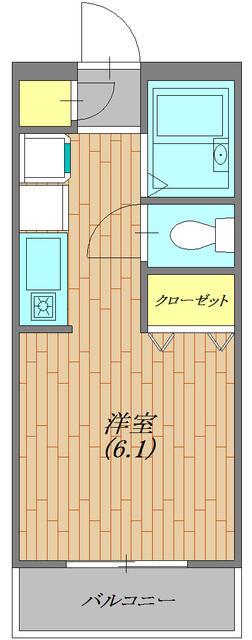 四季彩館(ワンルーム/2階)の間取り写真