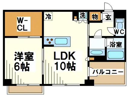 Dクラディア(1LDK/4階)の間取り写真