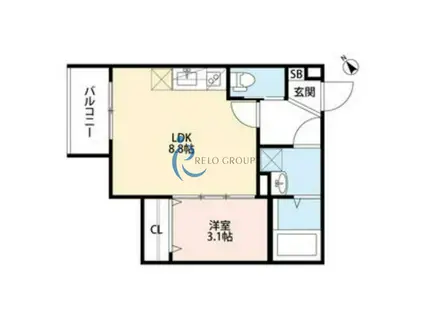 フェリオ喜連(1LDK/2階)の間取り写真