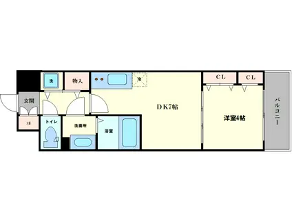 GIOIA LUNA(1DK/6階)の間取り写真