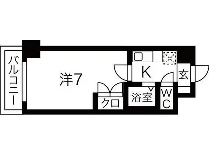 プレステージ桜ノ宮(1K/6階)の間取り写真