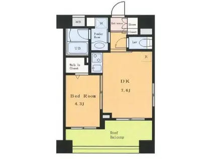 クレイア新大塚(1DK/4階)の間取り写真