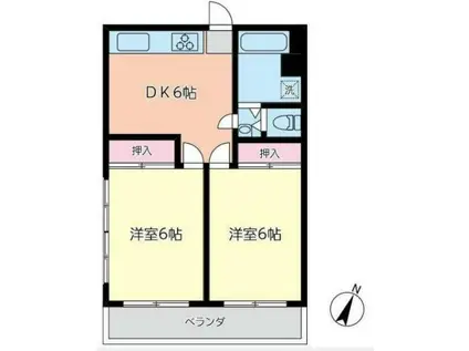 ラパンビルディング反町(2DK/5階)の間取り写真