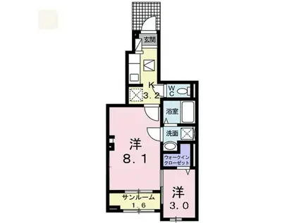 グラン フェリシア II(2K/1階)の間取り写真