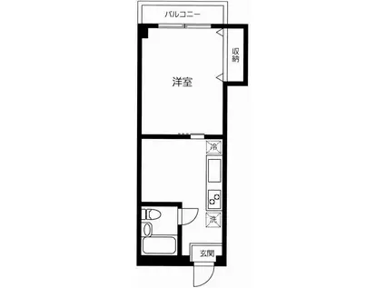 田中マンションIII(1DK/3階)の間取り写真