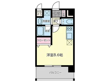 コンフォートU(ワンルーム/6階)の間取り写真