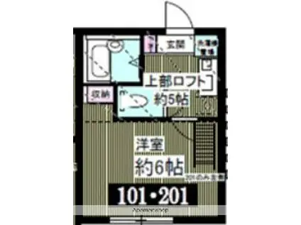 プロムナード野島公園(1K/1階)の間取り写真