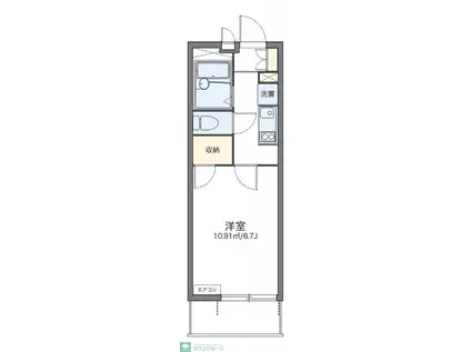 レオパレスアビタシオンII(1K/1階)の間取り写真