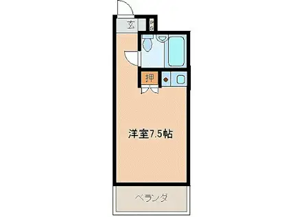 豊国スカイマンション国分(ワンルーム/5階)の間取り写真