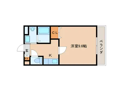 メゾン・ルルド(1K/3階)の間取り写真