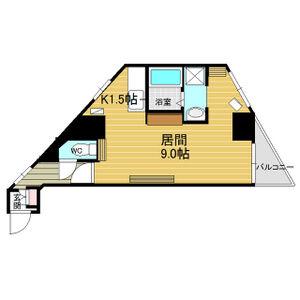 フロンティア157(1K/8階)の間取り写真