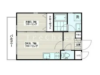 リアンジュ宮本(1DK/3階)の間取り写真