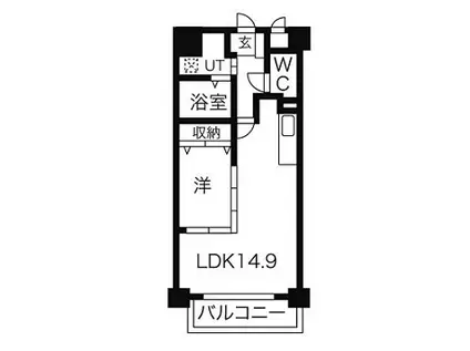 セレブランド堀田駅前(1LDK/4階)の間取り写真