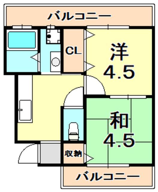 スエヒロマンション(2K/2階)の間取り写真