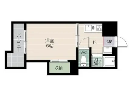 アベニュー大楠(1K/2階)の間取り写真