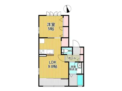 GRAND ESPOIR長町壱番館(1LDK/2階)の間取り写真