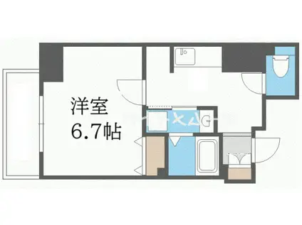 スワンズ江戸堀ウエストパーク(1K/3階)の間取り写真