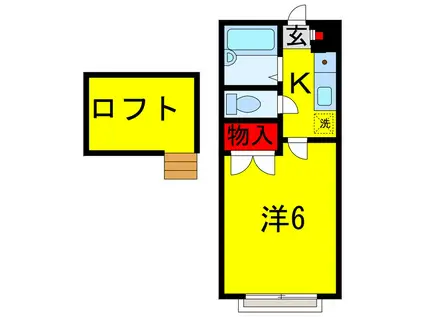 グリーンタウンB(1K/1階)の間取り写真