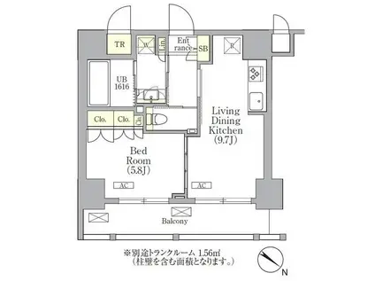 オルサス三ノ輪(1LDK/4階)の間取り写真