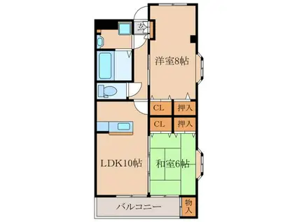 AILEBRILLERII(2LDK/1階)の間取り写真