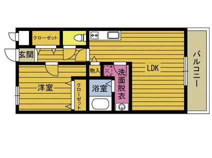 グランドステージ石垣(1LDK/2階)の間取り写真