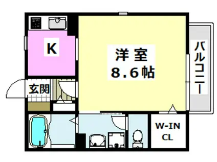 PONY HEIM(1K/2階)の間取り写真