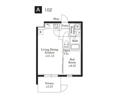 カーサフィオーレ・南千住(1LDK/1階)の間取り写真