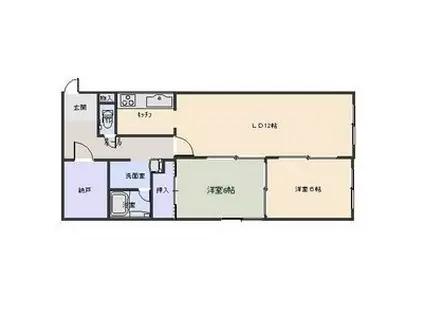 リバーパーク中島公園(2SDK/4階)の間取り写真