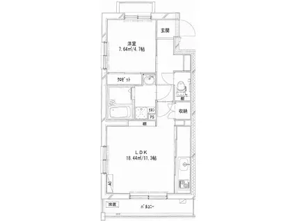 GLANZ K (1LDK/3階)の間取り写真