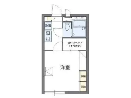 レオパレスグリーンハイツ(1K/2階)の間取り写真