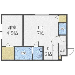 桜イーストコート月寒(1LDK/2階)の間取り写真