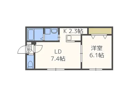 リージェントS札幌(1LDK/4階)の間取り写真