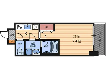 アプリーレ中之島(1K/10階)の間取り写真