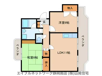 セピアコート中田(2LDK/1階)の間取り写真