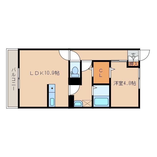 LIEN CORNOUILLER(1LDK/1階)の間取り写真