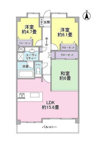プリンスハイツ松原(3LDK/8階)の間取り写真