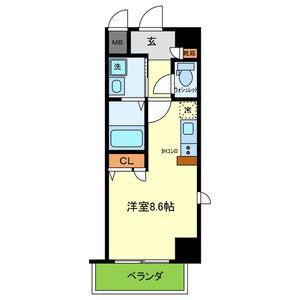 オンリーワン灘南通(ワンルーム/6階)の間取り写真
