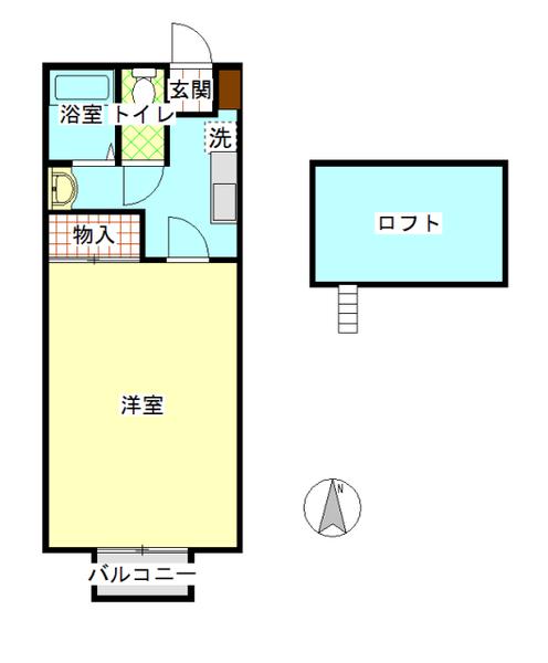 エルミタージュ(1K/2階)の間取り写真