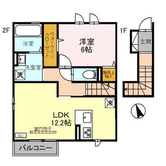D-ROOM MK(1LDK/2階)の間取り写真
