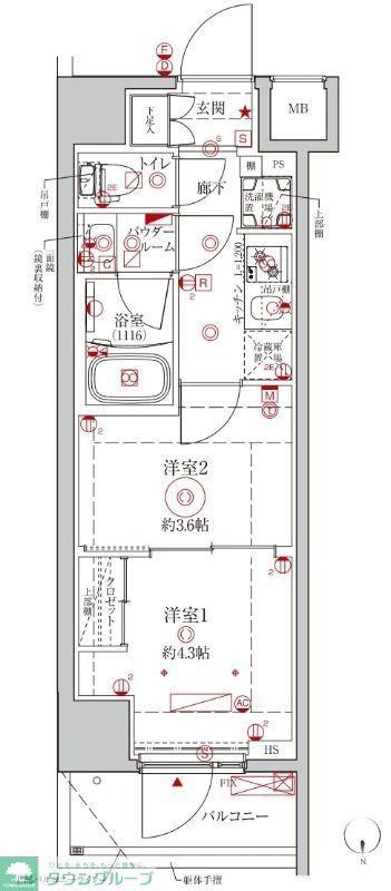 クレイシアIDZ王子フォレストヒルズ(2K/1階)の間取り写真