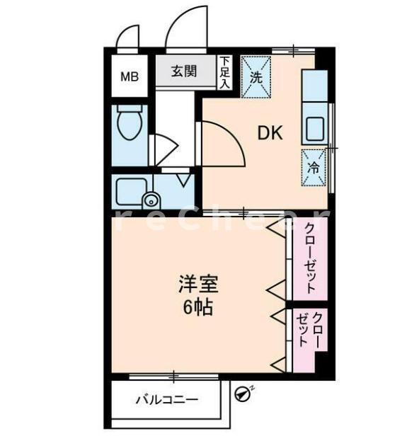 RIKIパレス(1DK/2階)の間取り写真