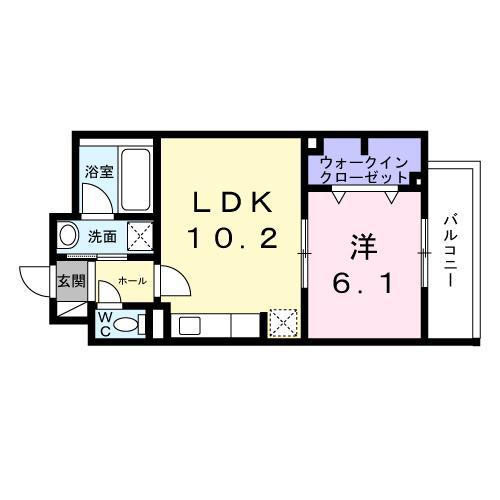スカイノッツ北赤羽(1LDK/2階)の間取り写真
