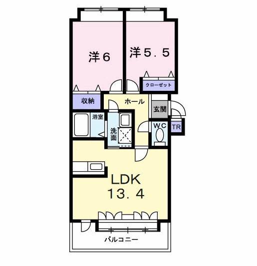 レーヴェ(2LDK/3階)の間取り写真